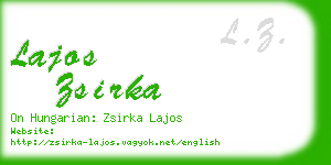 lajos zsirka business card